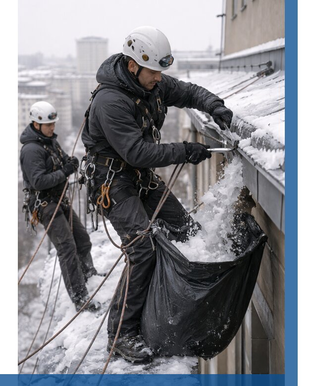 Аварийная очистка крыши в Черкесске под ключ от 306 р. | ВЫСОТНИК-Чрк