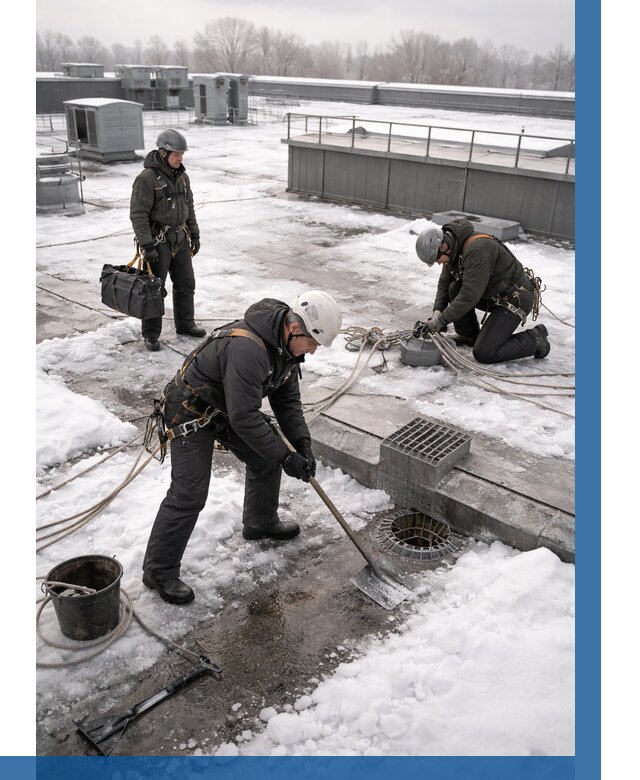 Абонентское обслуживание кровли зимой в Черкесске от 8157 р. | ВЫСОТНИК-Чрк