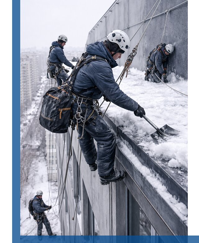 Абонентское обслуживание кровли зимой в Черкесске регулярный уход