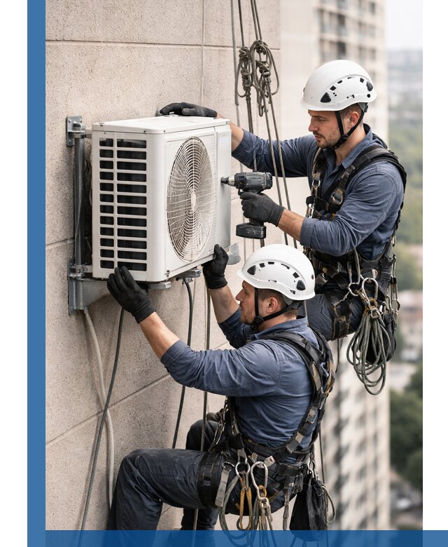 Монтаж внешнего блока кондиционера в Черкесске установка и крепление