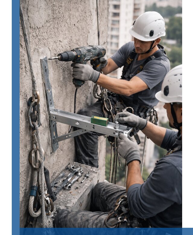 Установка кронштейнов кондиционера и крепежа в Черкесске