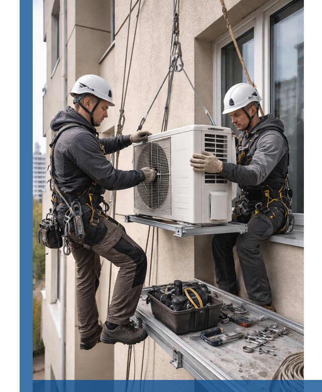 Перенос внешнего блока кондиционера в Черкесске с монтажом и крепежом