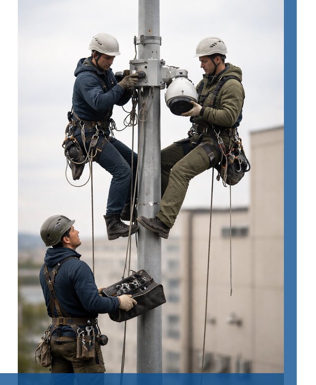 Установка видеокамер на мачте в Черкесске от 8667 р. | ВЫСОТНИК-Чрк