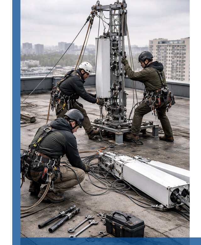 Демонтаж антенн на крыше зданий в Черкесске с гарантией