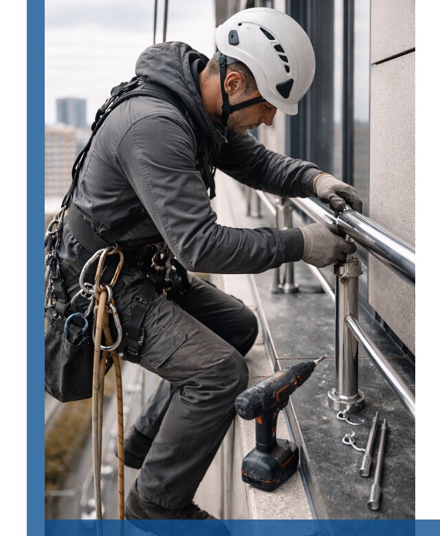 Монтаж ограждений на высоте в Черкесске для зданий и конструкций