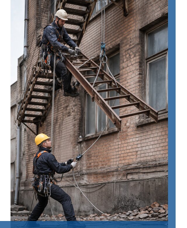 Демонтаж пожарной лестницы в Черкесске от 12235 р. | ВЫСОТНИК-Чрк