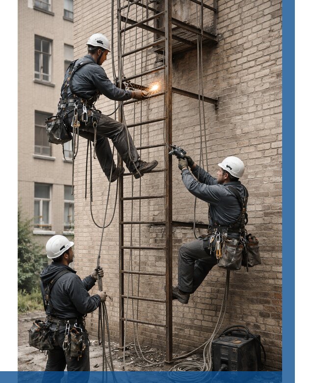 Ремонт пожарной лестницы в Черкесске от 7647 р. | ВЫСОТНИК-Чрк