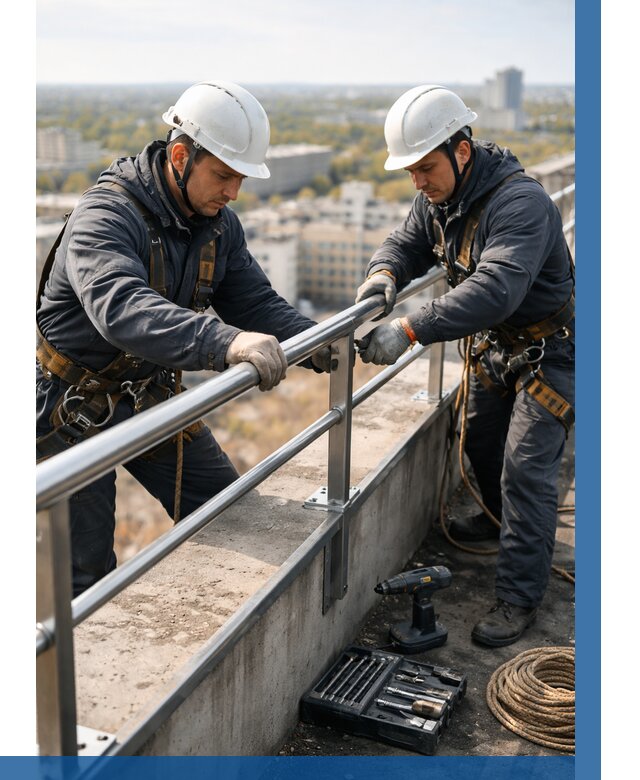 Монтаж перил на высоте в Черкесске от 2549 р. | ВЫСОТНИК-Чрк