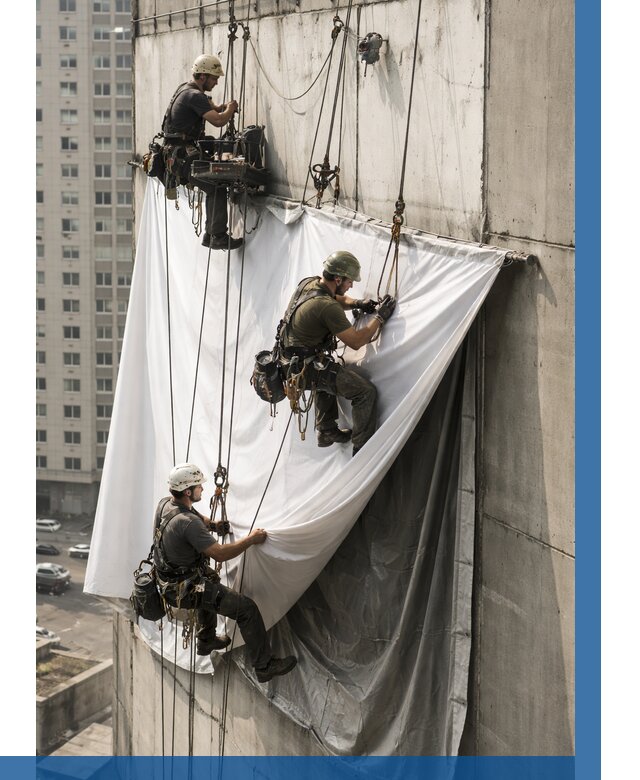 Замена баннерного полотна в Черкесске от 6627 р. | ВЫСОТНИК-Чрк—заказать