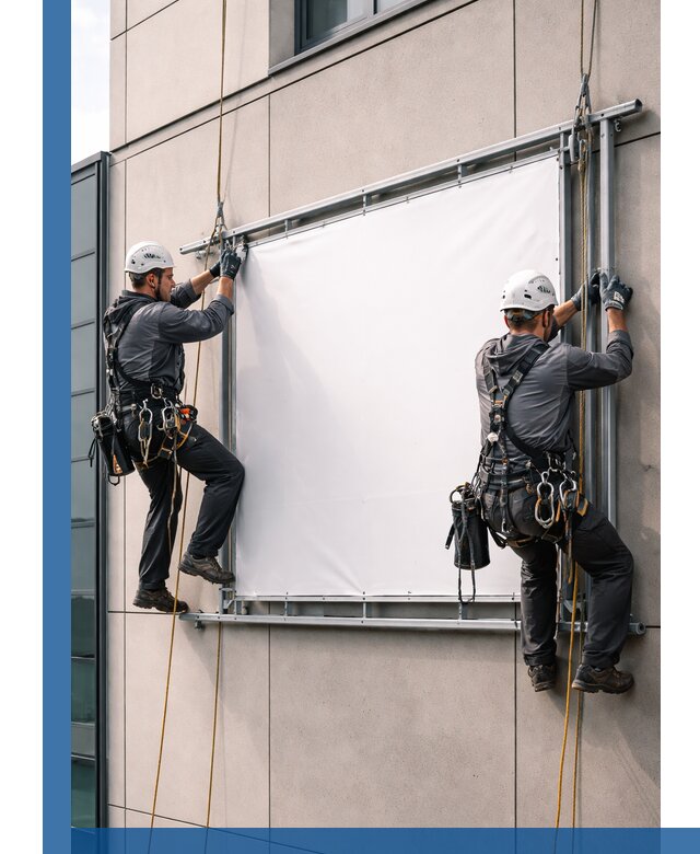 Монтаж наружной рекламной вывески в Черкесске под ключ