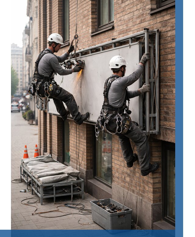 Демонтаж рекламной вывески в Черкесске от 6627 р. | ВЫСОТНИК-Чрк