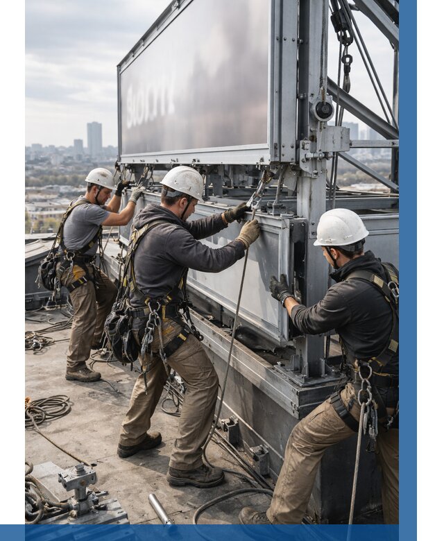 Монтаж крышной рекламной конструкции в Черкесске от 61176 р.|ВЫСОТНИК-Чрк