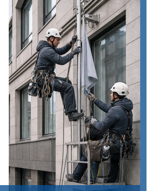 Установка флагов на фасаде в Черкесске от 4588 р. | ВЫСОТНИК-Чрк