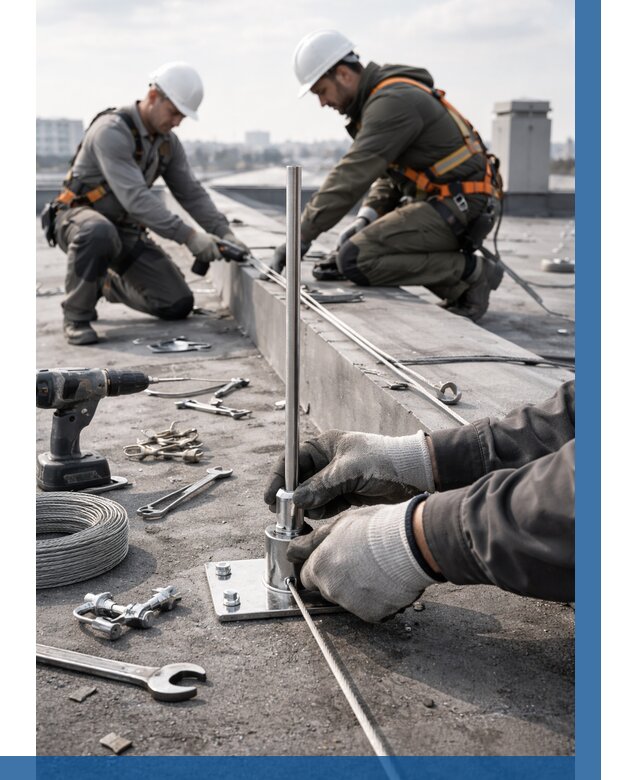 Монтаж молниезащиты на кровле в Черкесске цена от 25490 р. | ВЫСОТНИК-Чрк