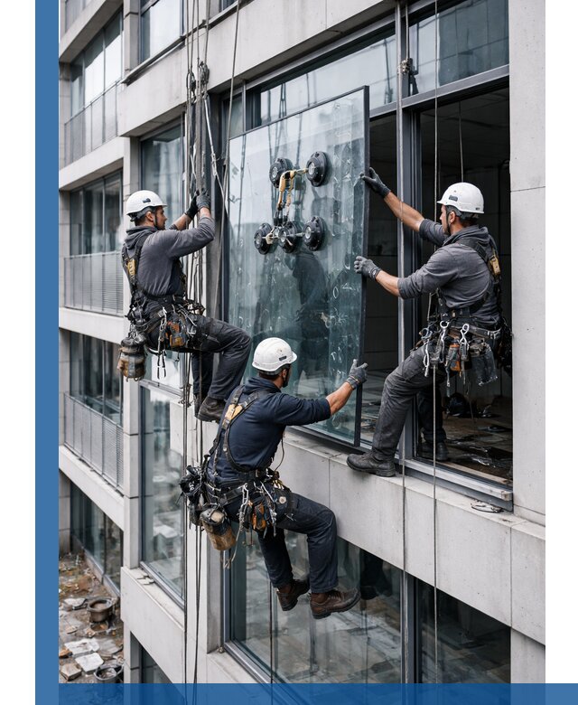 Фасадное остекление и монтаж витражей зданий в Черкесске под ключ