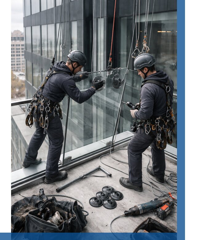 Монтаж стеклянных ограждений в Черкесске от 2549 р. | ВЫСОТНИК-Чрк