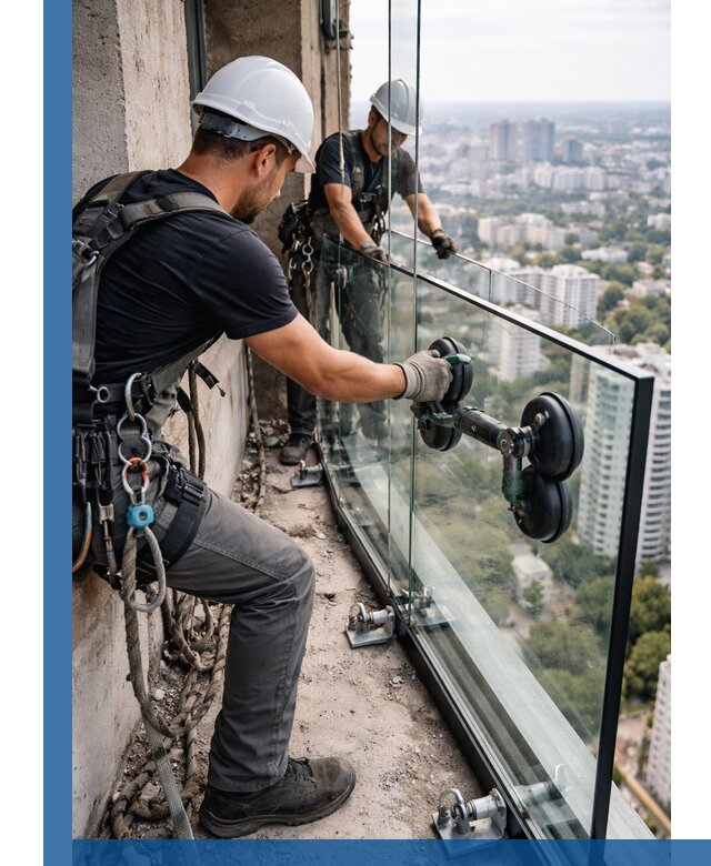 Монтаж стеклянных ограждений под ключ с гарантией в Черкесске