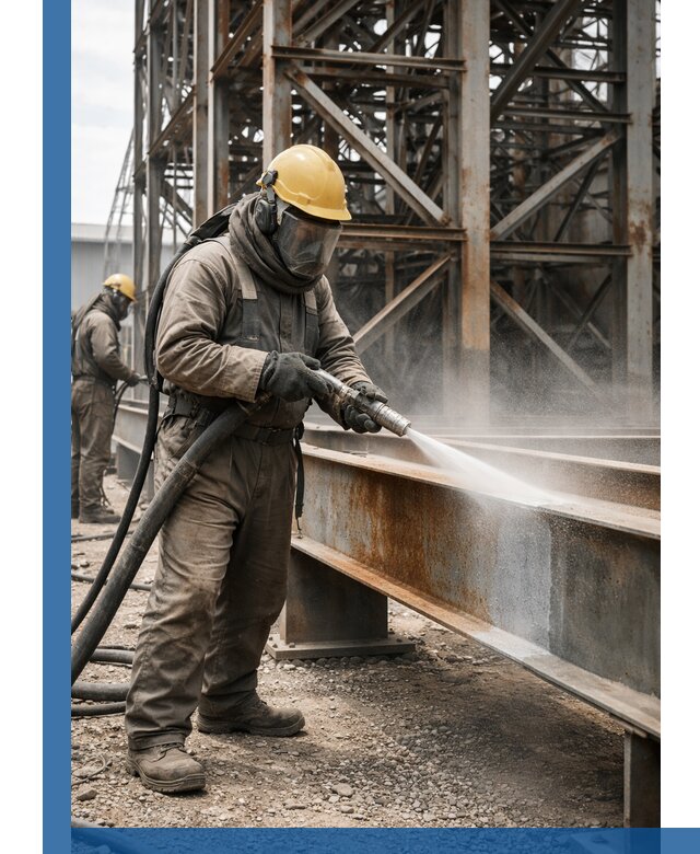 Пескоструйная очистка металлоконструкций в Черкесске промышленная