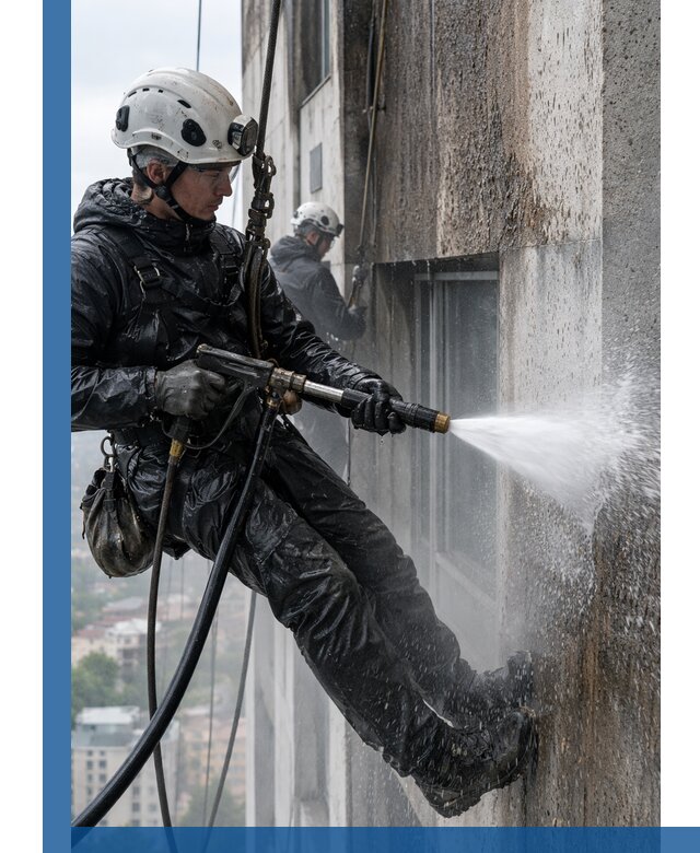 Гидроструйная очистка фасадов и конструкций в Черкесске