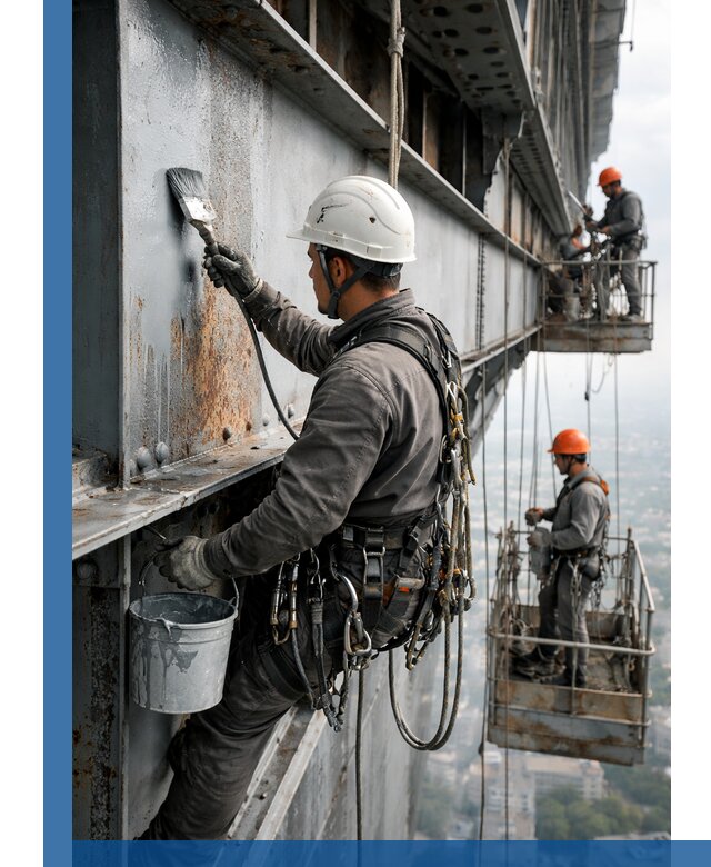 Покраска металлоконструкций на высоте в Черкесске профессионально