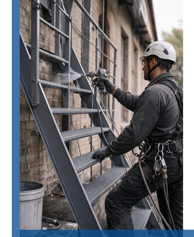 Покраска и антикоррозионная защита пожарных лестниц в Черкесске