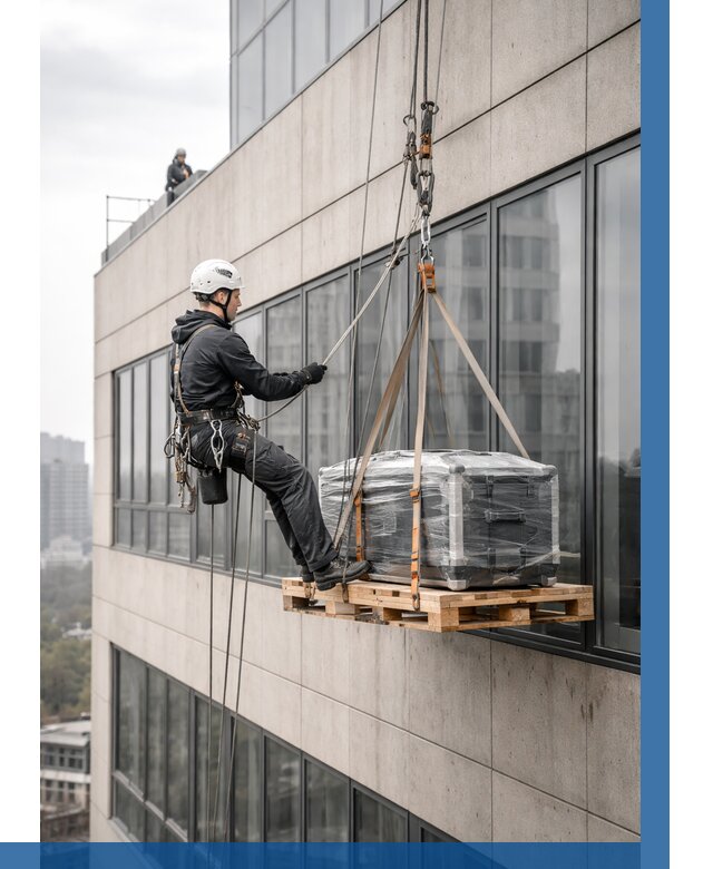 Спуск груза по фасаду в Черкесске от 3569 р. | ВЫСОТНИК-Чрк