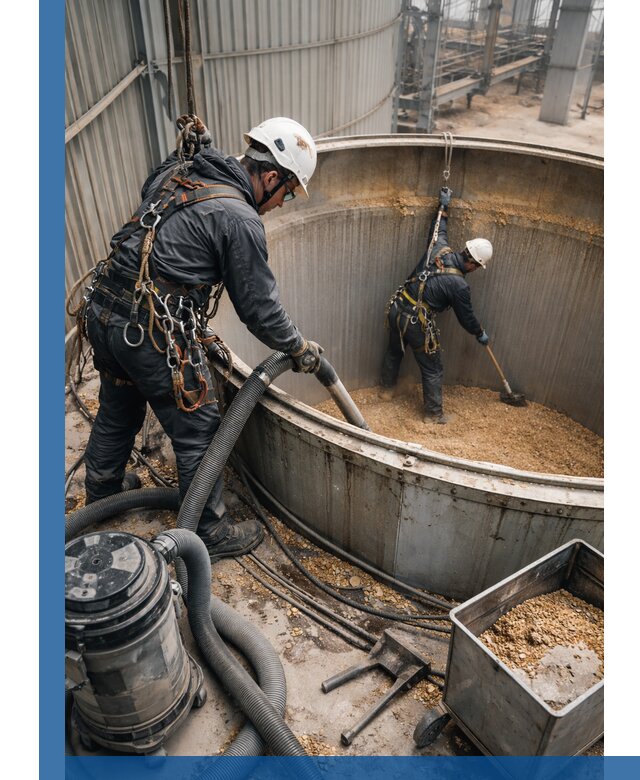 Профессиональная чистка зерновых бункеров в Черкесске с выездом