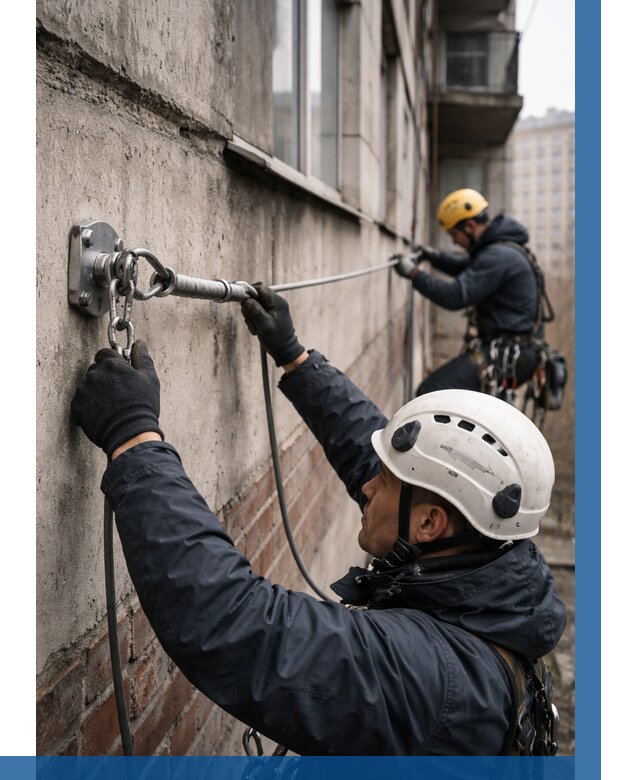 Монтаж анкерных линий в Черкесске от 3059 р. | ВЫСОТНИК-Чрк