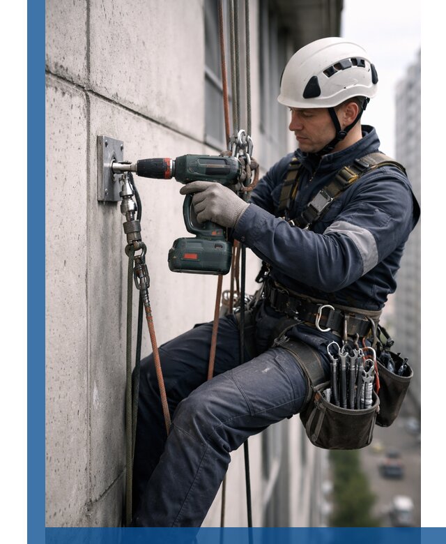 Установка анкерных точек для высотных работ в Черкесске